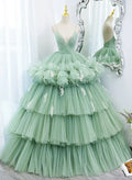 Tulle Layers Low Back Prom Dress Sweet Dress Quinceanera Dress