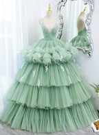 Tulle Layers Low Back Prom Dress Sweet Dress Quinceanera Dress