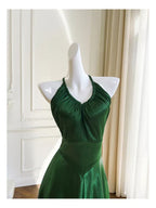 A-line Soft Satin Cross Back Evening Dress Prom Dress Party Dress