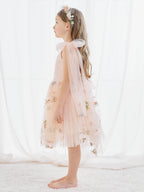 A-Line Sleeveless Floral Embroidered Tulle Toddler Flower Girl Dress