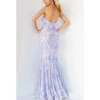 Sweetheart Strapless Sleeveless Sequined Mermaid Long Prom Evening Dress