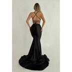 Sexy & Hot Mermaid/trumpet Straps Pleats Blue Long Prom Evening Dress