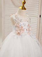 A-line Tulle Knee-length White Dress (2003227138)