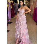 Glamorous & Dramatic A-Line Appliques Off-Shoulder Sleeveless Party Prom Dress