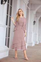 Sunnderly Two-Piece A-line Mother of The Bride Dress Formal Party Gown Dress SY28072