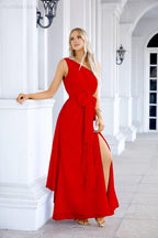 Ladies Chiffon One Shoulder Bridesmaid Evening Dress Wedding Party Evening Dress 28133