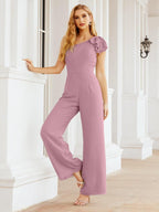 Numbersea Women's One Shoulder Long Jumpsuit Formal Evening Dress Long Bridesmaid Dresses Pants Wedding Party 28034