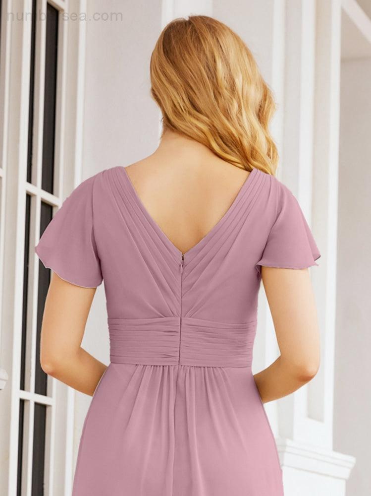 Baoleely Formal Prom Gowns for Mother of The Bride Cap Sleeves Bridesmaid Dress 28047