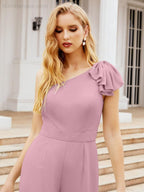 Numbersea Women's One Shoulder Long Jumpsuit Formal Evening Dress Long Bridesmaid Dresses Pants Wedding Party 28034