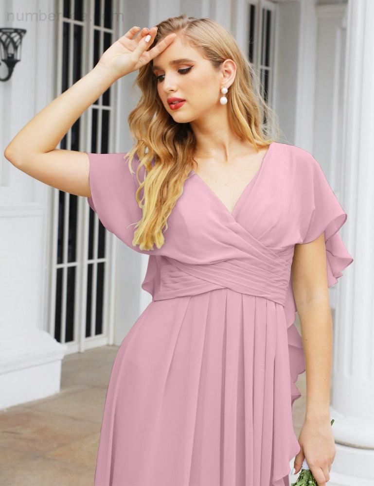 Numbersea Bridesmaid Dresses Backless Formal Prom Gowns for Evening Party Mother of The Bride Dress 28040