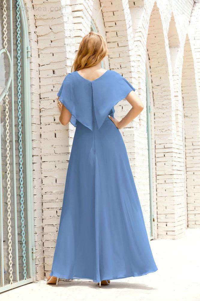 Baoleely  Mother of The Bride Dresses Plus Size V-Neck Floor Length Formal Prom Dress for Wedding Guest 28020