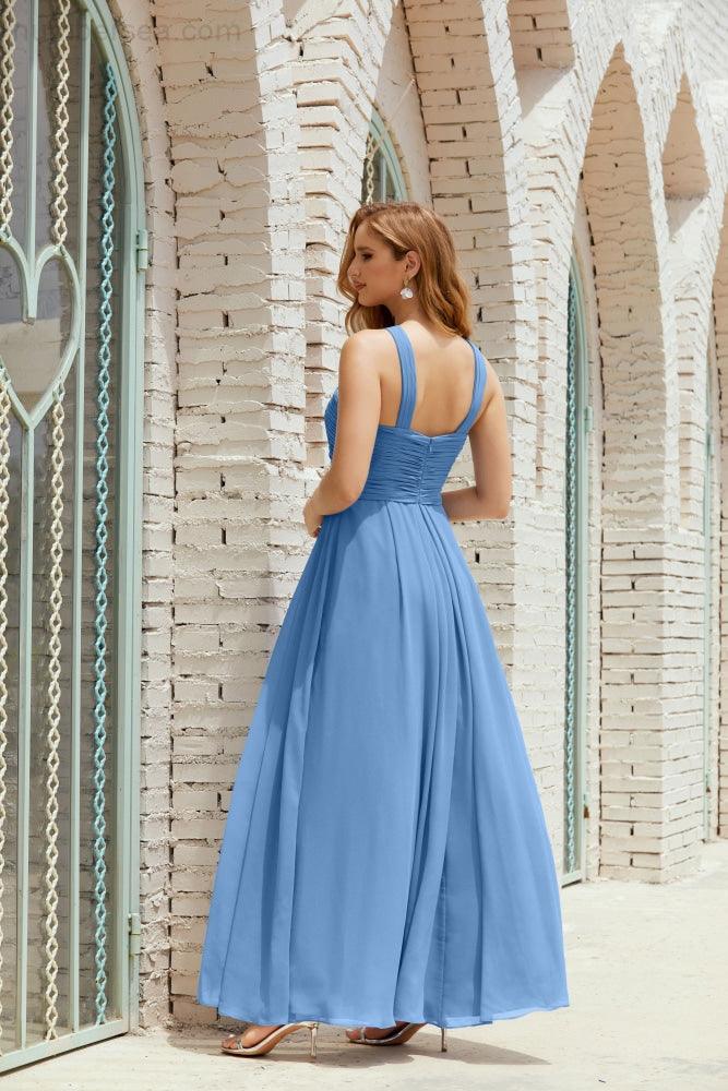 Halter Bridesmaid Dresses Formal Cocktail Prom Gown 28015