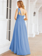 Numbersea One Shoulder Bridesmaid Dresses Long Maxi Formal Evening Party Prom Gowns 28061