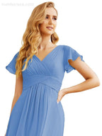 Baoleely Formal Prom Gowns for Mother of The Bride Cap Sleeves Bridesmaid Dress 28047