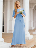 Sunnderly Formal Party Gown Dress Long Mother of The Bride Dresses with Ruffle Cape SY28026