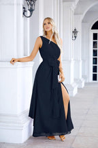 Ladies Chiffon One Shoulder Bridesmaid Evening Dress Wedding Party Evening Dress 28133