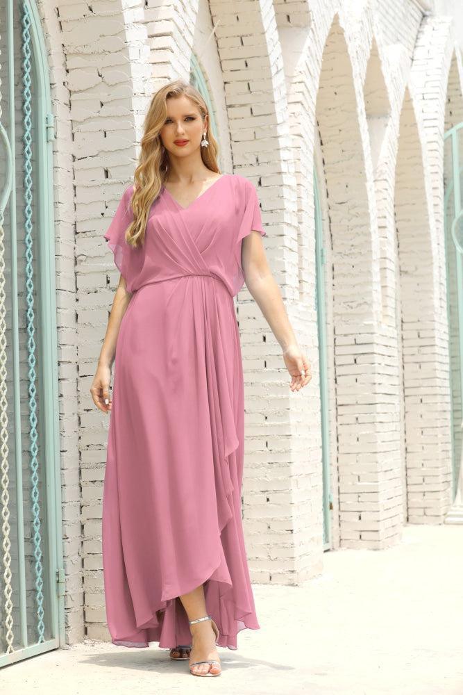 Baoleely  Mother of The Bride Dresses Plus Size V-Neck Floor Length Formal Prom Dress for Wedding Guest 28020