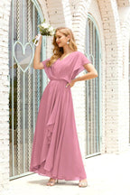 Baoleely  Mother of The Bride Dresses Plus Size V-Neck Floor Length Formal Prom Dress for Wedding Guest 28020