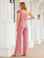 Numbersea Women's One Shoulder Long Jumpsuit Formal Evening Dress Long Bridesmaid Dresses Pants Wedding Party 28034