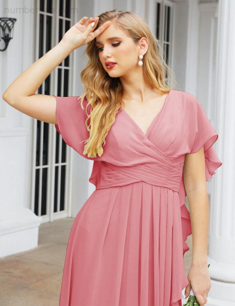 Numbersea Bridesmaid Dresses Backless Formal Prom Gowns for Evening Party Mother of The Bride Dress 28040