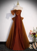 Mermaid Tulle Satin Strapless Long Party Dress Formal Dress Prom Dress