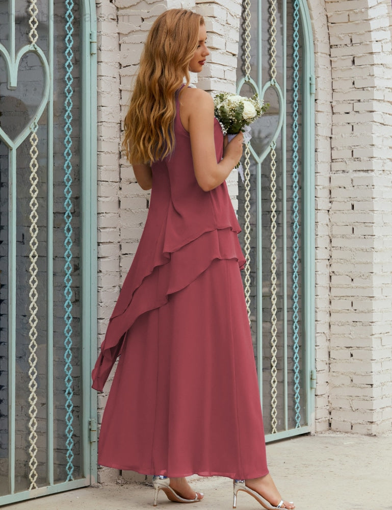 Chiffon Long Plus Size Mother of Bride Dresses Formal Bridesmaid Prom Gown SY28019