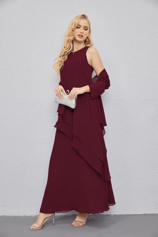 Mother of Bride Dresses with Open Front Lightweight Cardigan Formal Prom Gown  28081