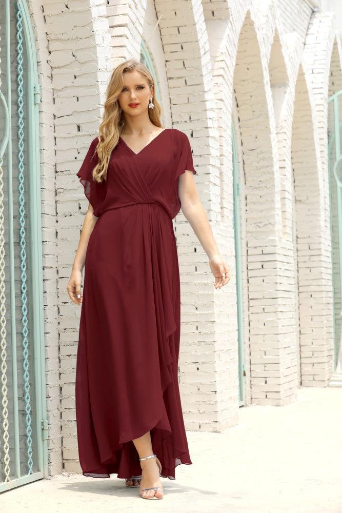 Baoleely  Mother of The Bride Dresses Plus Size V-Neck Floor Length Formal Prom Dress for Wedding Guest 28020