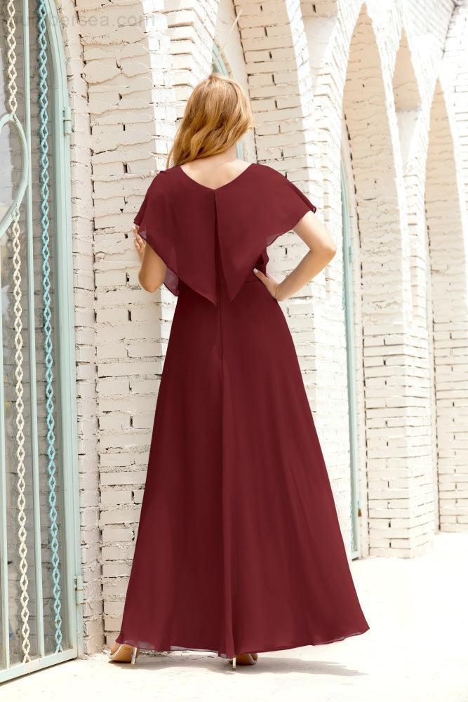 Baoleely  Mother of The Bride Dresses Plus Size V-Neck Floor Length Formal Prom Dress for Wedding Guest 28020