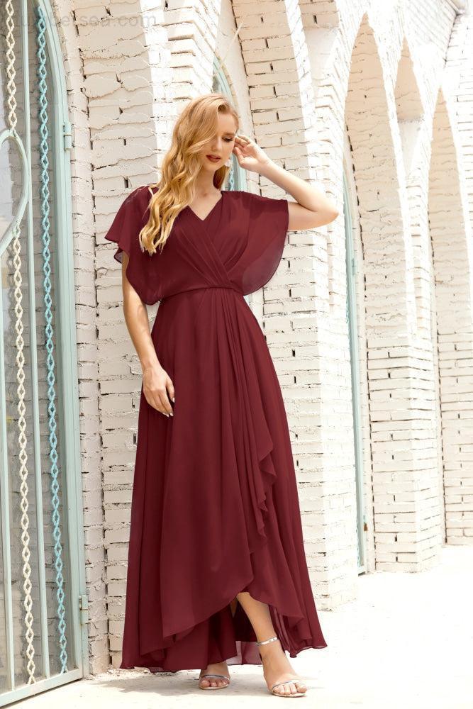 Baoleely  Mother of The Bride Dresses Plus Size V-Neck Floor Length Formal Prom Dress for Wedding Guest 28020