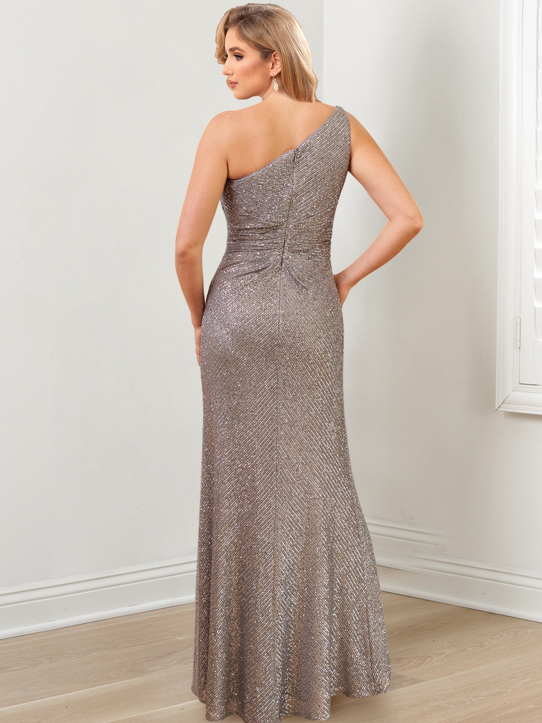 Sheath/Column One-Shoulder Floor-Length Mother of the Bride Dresses