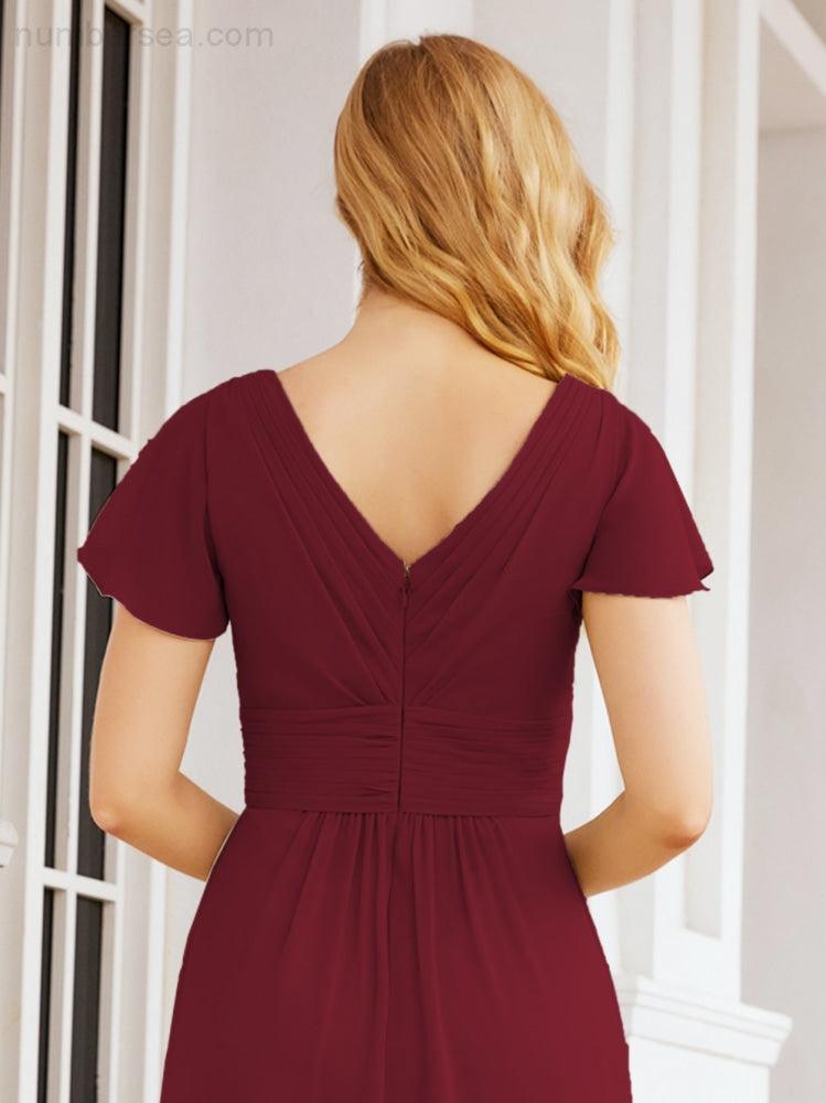 Baoleely Formal Prom Gowns for Mother of The Bride Cap Sleeves Bridesmaid Dress 28047