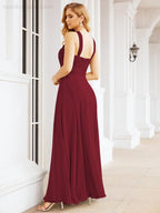 Numbersea Crisscross Halter Bridesmaid Dresses for Party Wedding Evening Prom Maxi Ball Gowns 28053