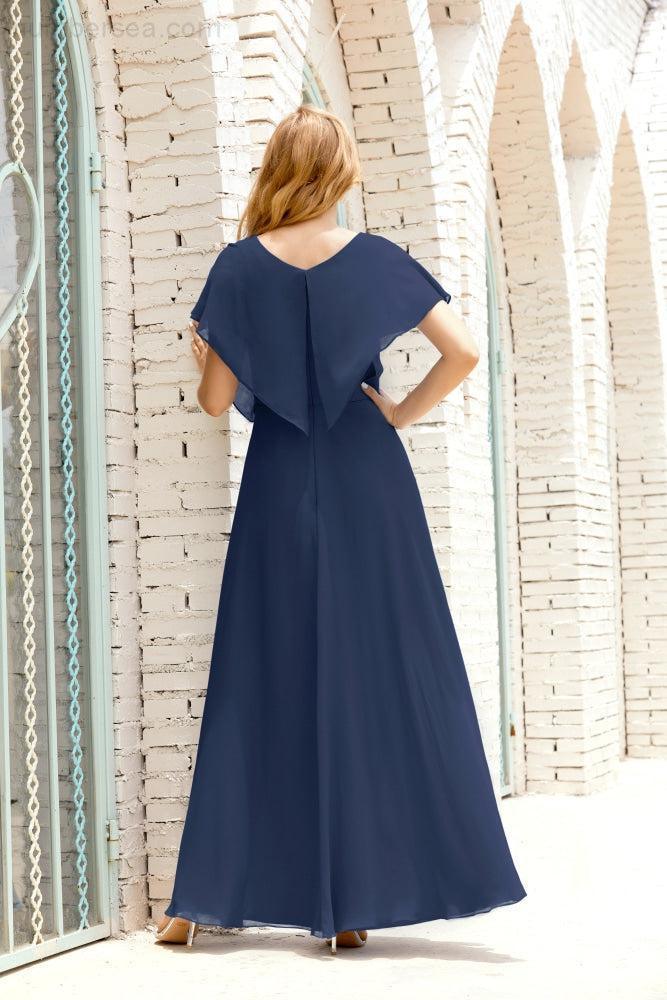 Baoleely  Mother of The Bride Dresses Plus Size V-Neck Floor Length Formal Prom Dress for Wedding Guest 28020