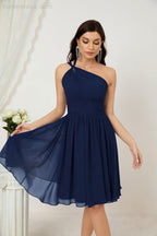 Baoleely Women Chiffon Short One Shoulder Bridesmaid Dress Formal Dresses for Party Homecoming 2804