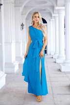 Ladies Chiffon One Shoulder Bridesmaid Evening Dress Wedding Party Evening Dress 28133