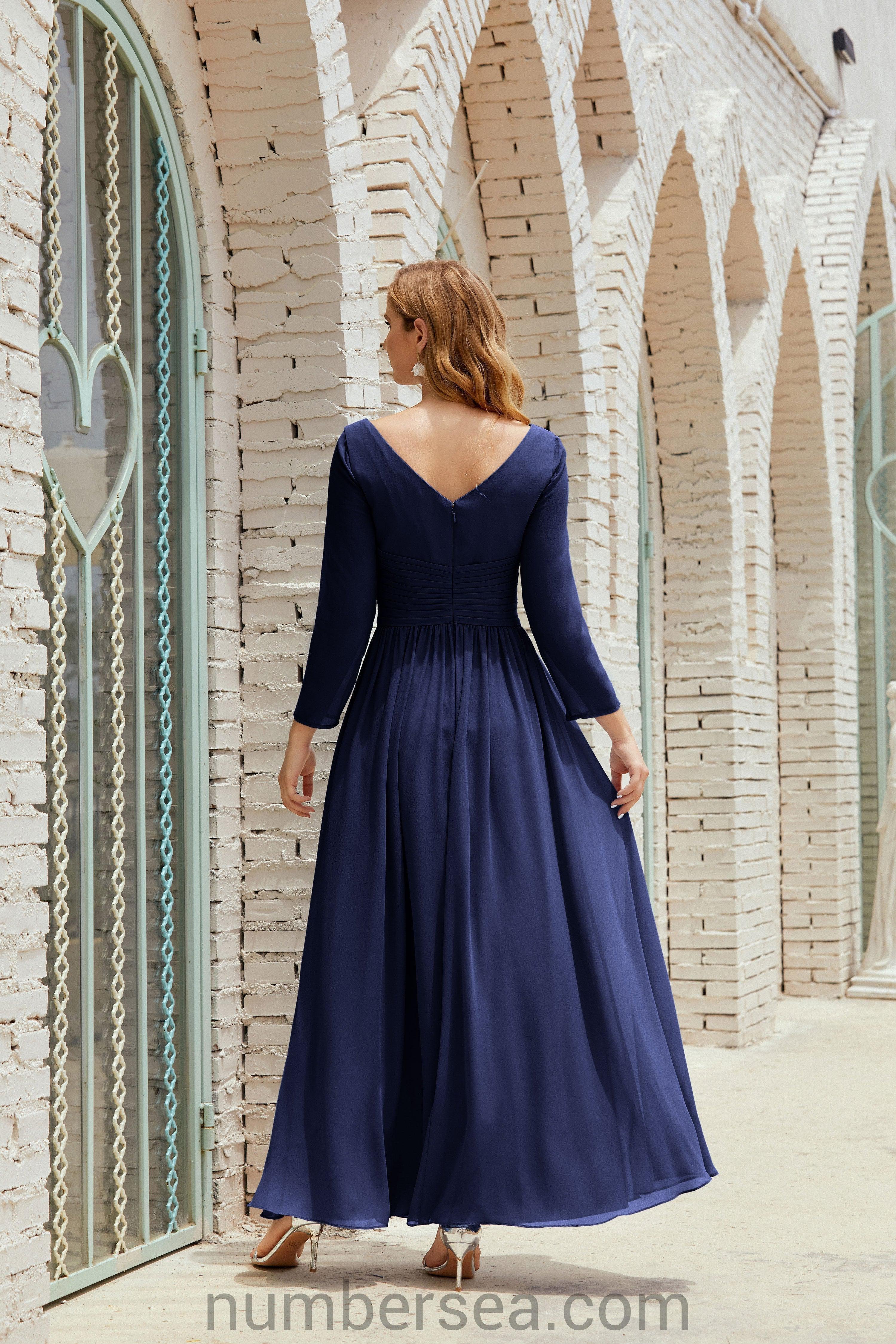 Numbersea Bridesmaid Dress Chiffon Formal Party Dress Evening Dress 28016