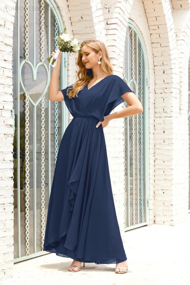 Baoleely  Mother of The Bride Dresses Plus Size V-Neck Floor Length Formal Prom Dress for Wedding Guest 28020