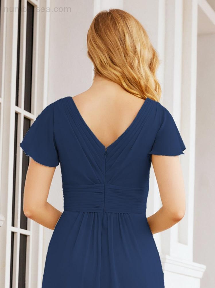 Baoleely Formal Prom Gowns for Mother of The Bride Cap Sleeves Bridesmaid Dress 28047