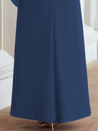 Sunnderly Formal Party Gown Dress Long Mother of The Bride Dresses with Ruffle Cape SY28026