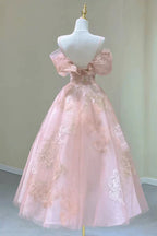 A-Line Princess Lovely Tea Length Straps Tulle Formal Dress Prom Dress