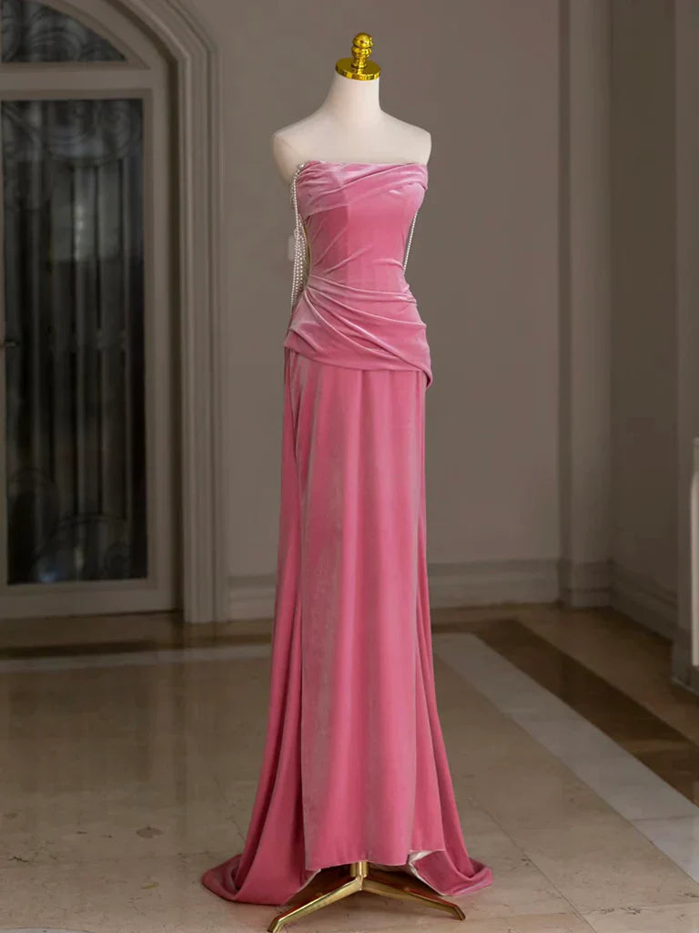 Mermaid Velvet Long Prom Dress Long Formal Dress