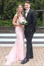 Straps Mermaid Long Prom Dress with Appliques