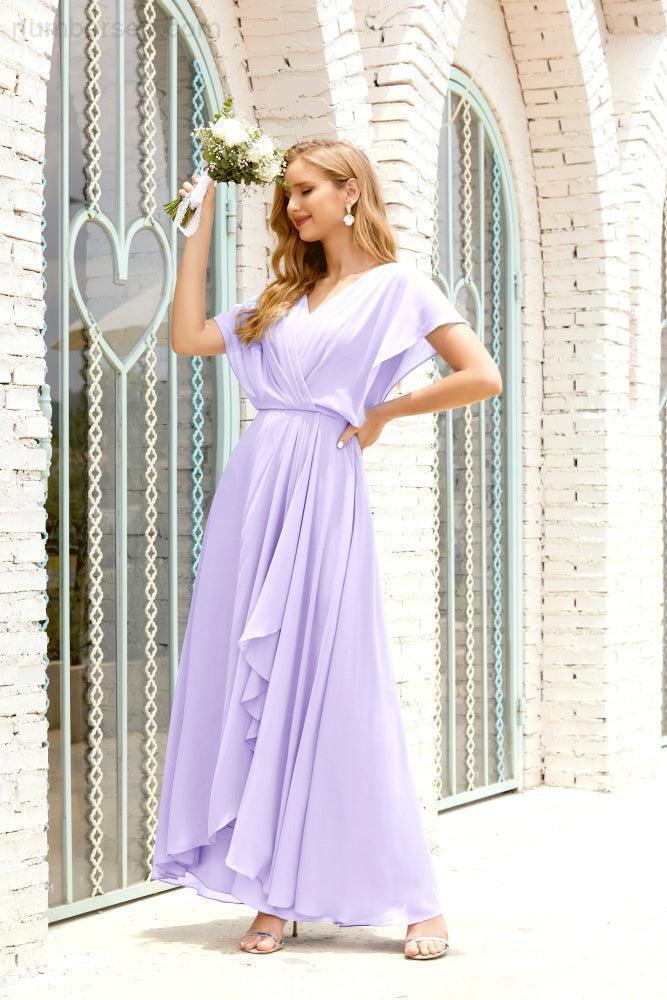 Baoleely  Mother of The Bride Dresses Plus Size V-Neck Floor Length Formal Prom Dress for Wedding Guest 28020