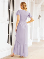 Numbersea Ruffled Bridesmaid Dresses Mermaid Formal Violin Evening Party Prom Gowns 28042