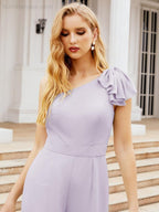 Numbersea Women's One Shoulder Long Jumpsuit Formal Evening Dress Long Bridesmaid Dresses Pants Wedding Party 28034