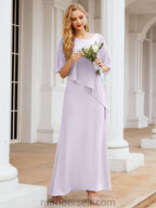 Sunnderly Formal Party Gown Dress Long Mother of The Bride Dresses with Ruffle Cape SY28026