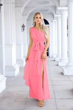 Ladies Chiffon One Shoulder Bridesmaid Evening Dress Wedding Party Evening Dress 28133