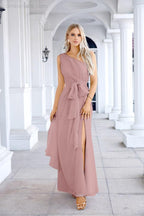 Ladies Chiffon One Shoulder Bridesmaid Evening Dress Wedding Party Evening Dress 28133