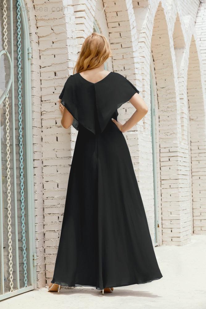 Baoleely  Mother of The Bride Dresses Plus Size V-Neck Floor Length Formal Prom Dress for Wedding Guest 28020